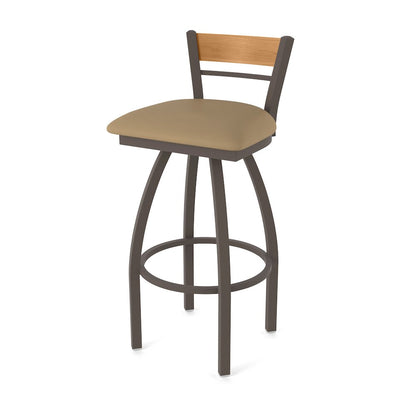 36" Swivel Extra Tall Bar Stool, Bronze Finish, Medium Back, Canter Sand Seat