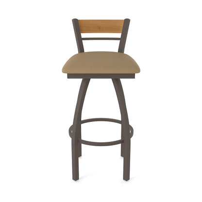 36" Swivel Extra Tall Bar Stool, Bronze Finish, Medium Back, Canter Sand Seat