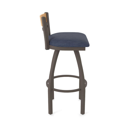 36" Swivel Extra Tall Bar Stool, Bronze Finish, Medium Back, Graph Anchor Seat