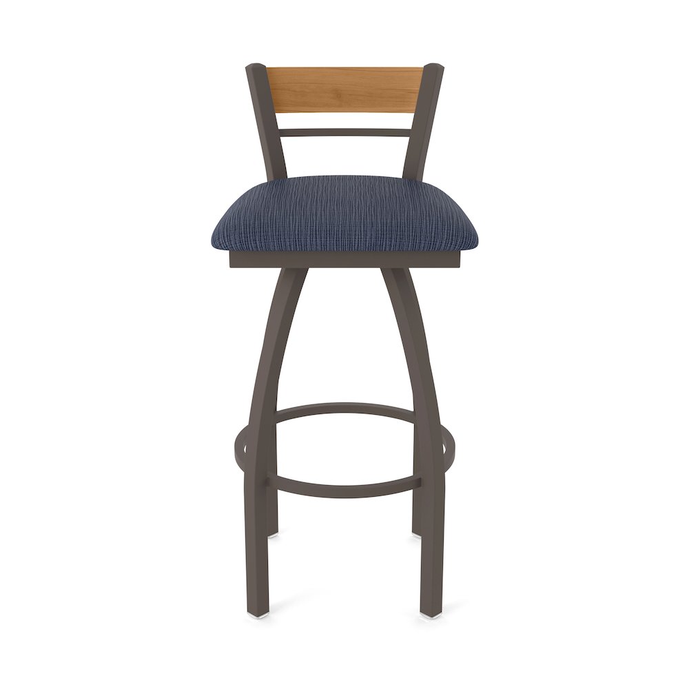 36" Swivel Extra Tall Bar Stool, Bronze Finish, Medium Back, Graph Anchor Seat