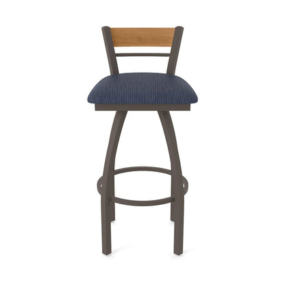 36" Swivel Extra Tall Bar Stool, Bronze Finish, Medium Back, Graph Anchor Seat