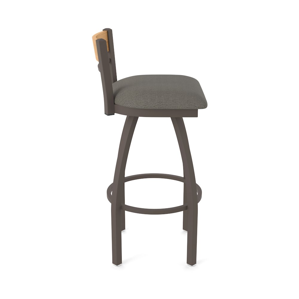 36" Swivel Extra Tall Bar Stool, Bronze Finish, Medium Back, Graph Chalice Seat