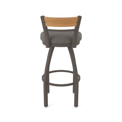 36" Swivel Extra Tall Bar Stool, Bronze Finish, Medium Back, Graph Chalice Seat