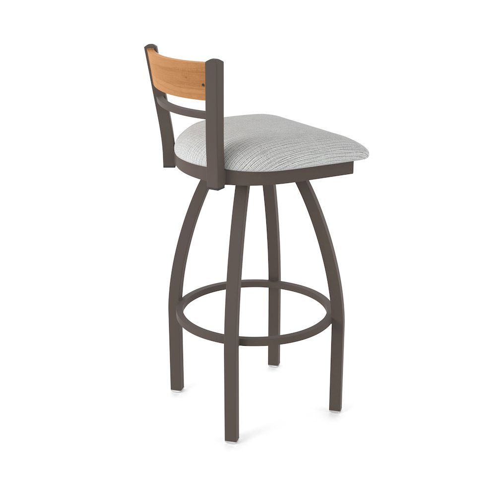 36" Swivel Extra Tall Bar Stool, Bronze Finish, Medium Back, Graph Alpine Seat