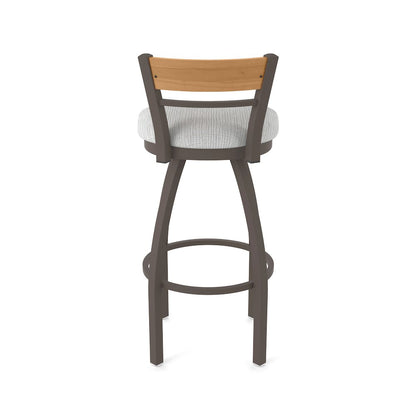 36" Swivel Extra Tall Bar Stool, Bronze Finish, Medium Back, Graph Alpine Seat