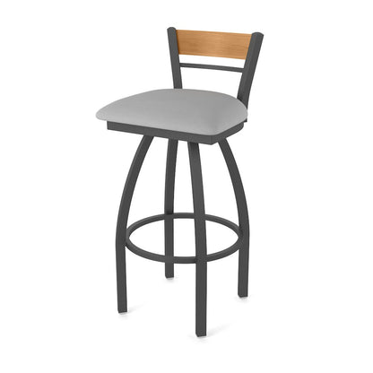 36" Swivel Extra Tall Bar Stool, Pewter Finish, Medium Back