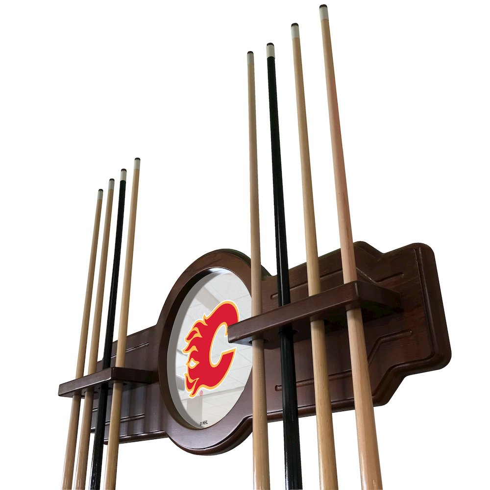 Calgary Flames Cue Rack in English Tudor Finish
