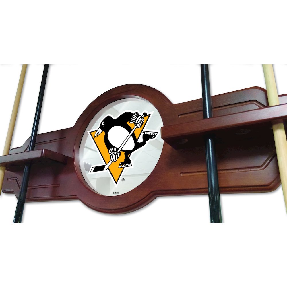 Pittsburgh Penguins Cue Rack in English Tudor Finish