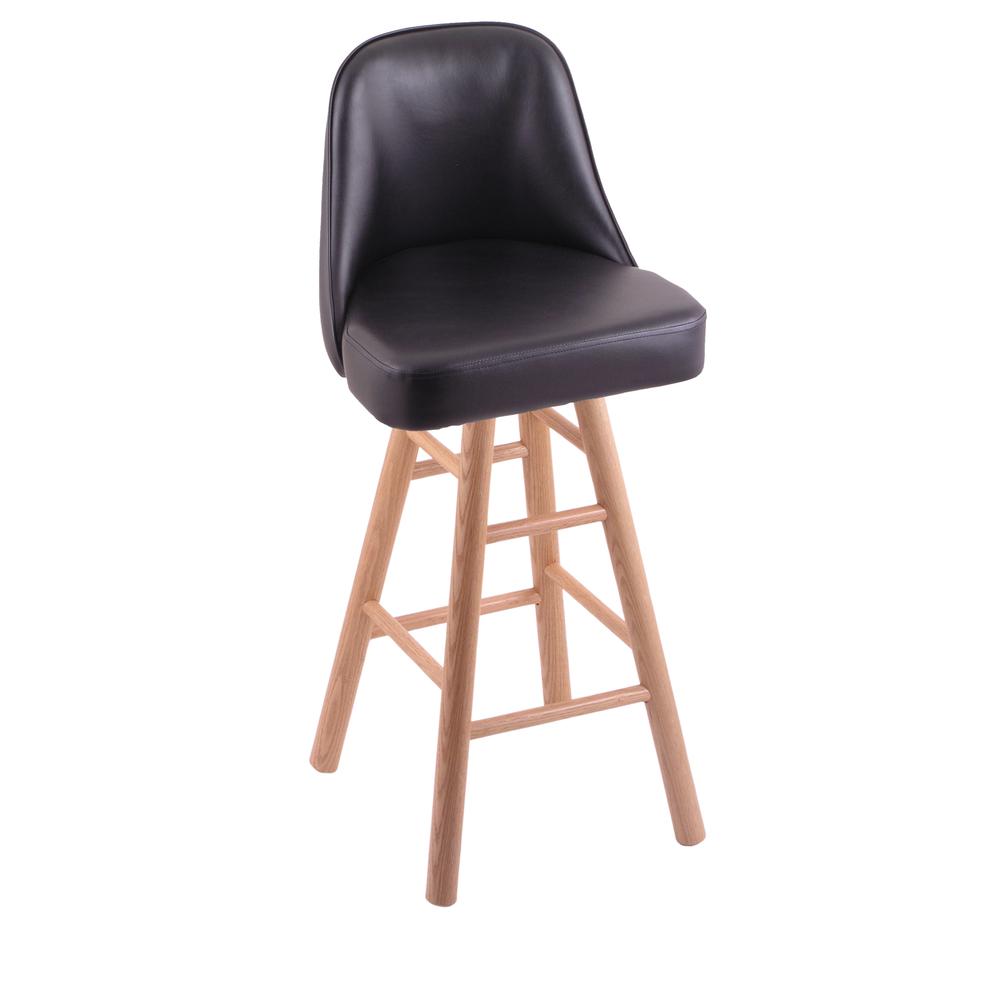 Grizzly 36" Swivel Extra Tall Bar Stool with Smooth Oak Legs, Natural Finish
