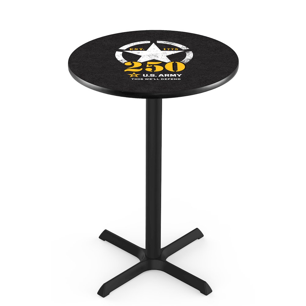 42" Tall - 30" Top Pub Table with Black Wrinkle Finish
