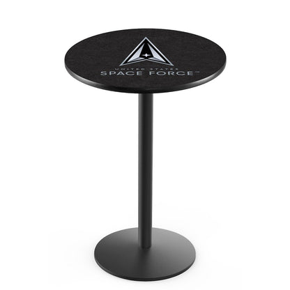United States Space Force 42" Tall - 30" Top Pub Table with Black Wrinkle Finish