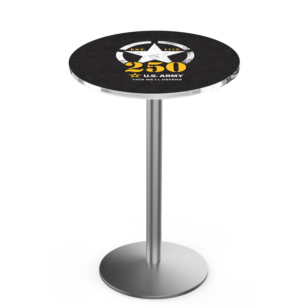 42" Tall - 30" Top Pub Table with Stainless Finish