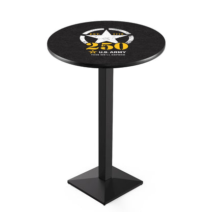 42" Tall - 30" Top Pub Table with Black Wrinkle Finish