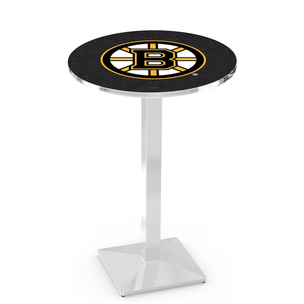 L217 Boston Bruins 42' Tall - 36' Top Pub Table w/ Chrome Finish (1128)