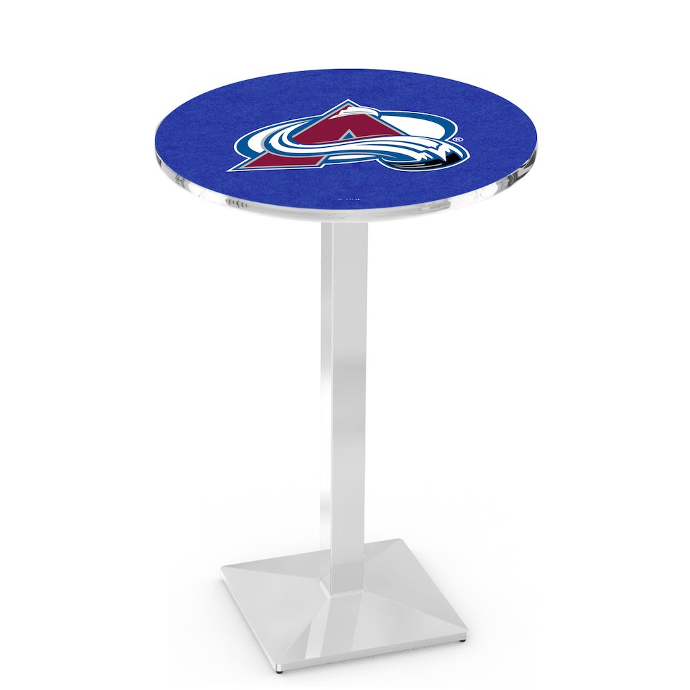 L217 Colorado Avalanche 42" Tall - 36" Top Pub Table with Chrome Finish (1289)