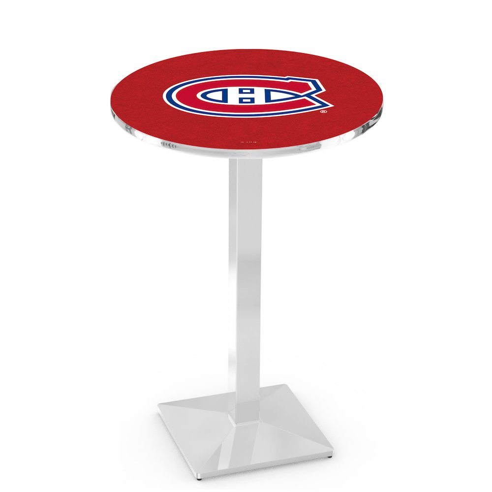 L217 Montreal Canadiens 42' Tall - 36' Top Pub Table w/ Chrome Finish (1869)