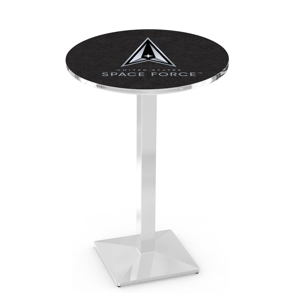 United States Space Force 42" Tall - 30" Top Pub Table with Chrome Finish
