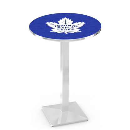 L217 Toronto Maple Leafs 42' Tall - 36' Top Pub Table w/ Chrome Finish (2422)