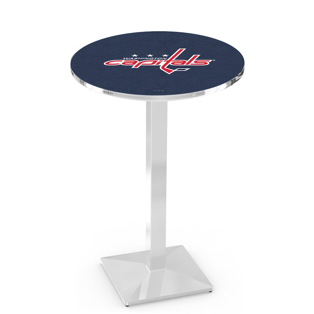 L217 Washington Capitals 42" Tall - 36" Top Pub Table with Chrome Finish (2729)