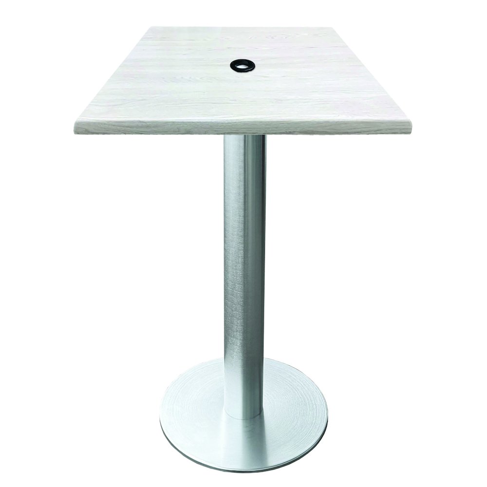 All-Season Table with 36" x 36" Square White Ash Top with Umbrella Hole