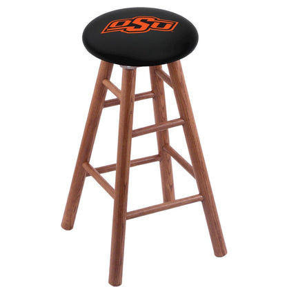 Oak Extra Tall Bar Stool in Medium Finish with Oklahoma State Seat