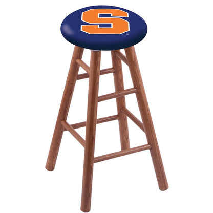 Oak Extra Tall Bar Stool in Medium Finish with Syracuse Seat