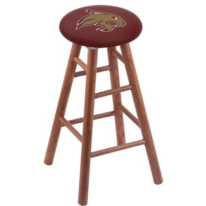 Oak Extra Tall Bar Stool in Medium Finish with Texas State Seat