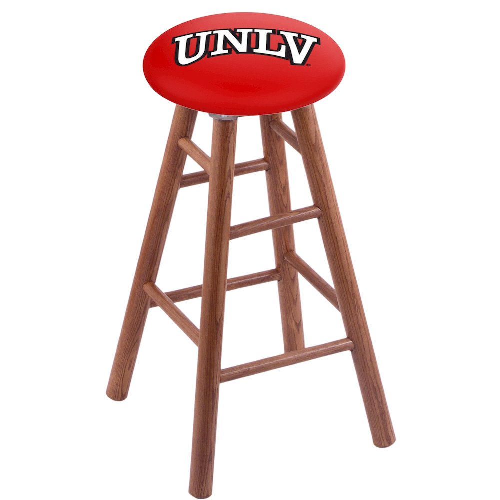 Oak Extra Tall Bar Stool in Medium Finish with UNLV Seat