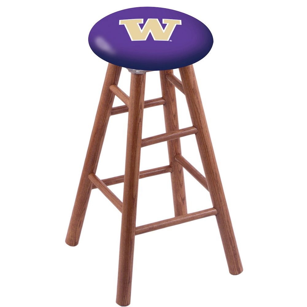 Oak Extra Tall Bar Stool in Medium Finish with Washington Seat