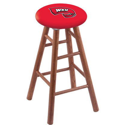 Oak Extra Tall Bar Stool in Medium Finish with Western Kentucky Seat