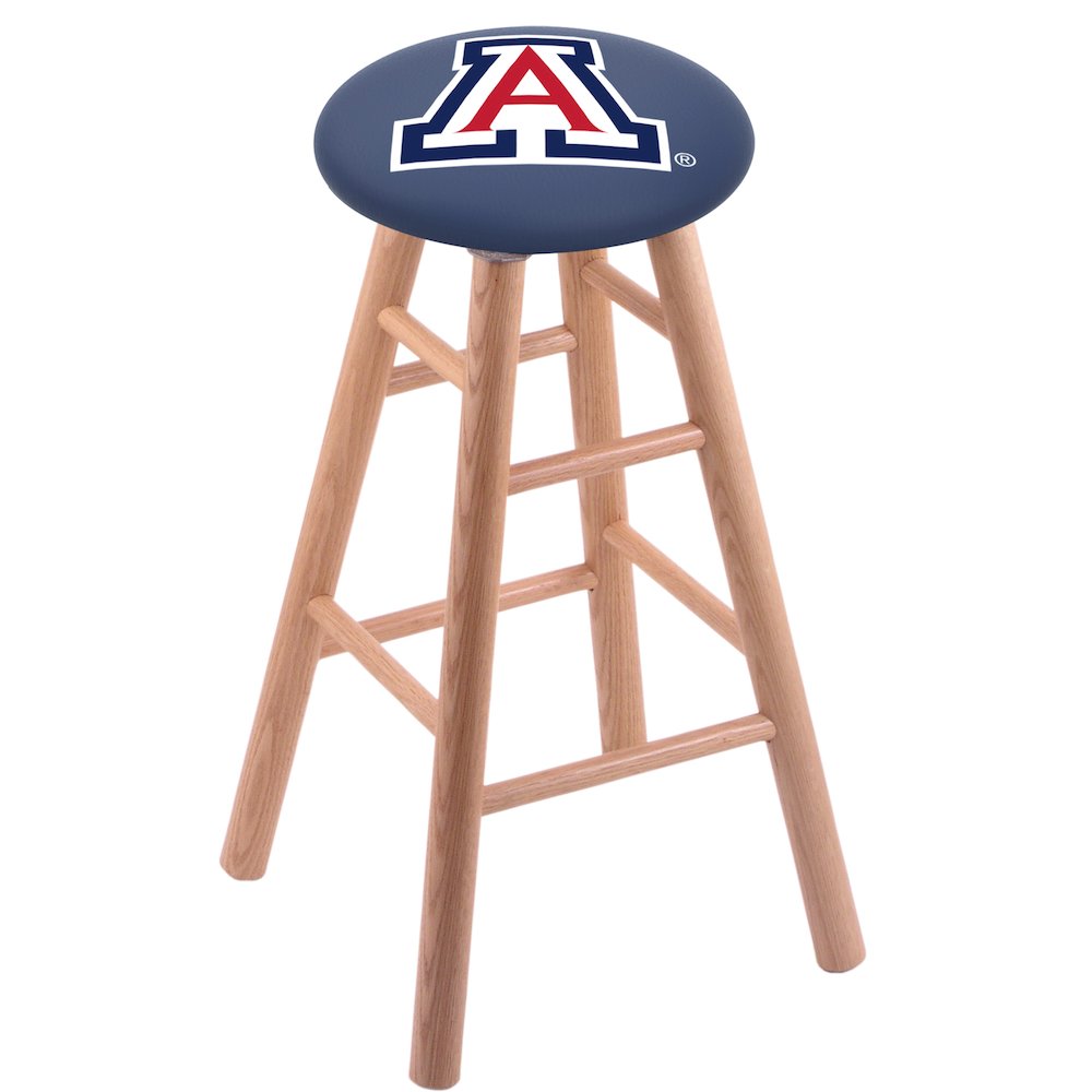Oak Extra Tall Bar Stool in Natural Finish with Arizona Seat