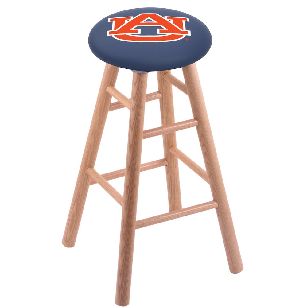 Oak Extra Tall Bar Stool in Natural Finish with Auburn Seat