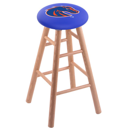 Oak Extra Tall Bar Stool in Natural Finish with Boise State Seat