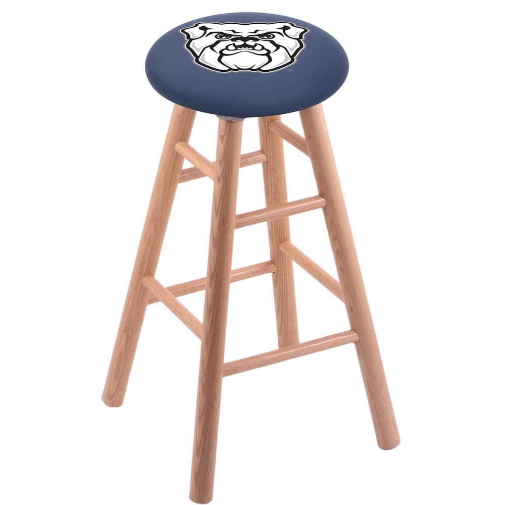 Oak Extra Tall Bar Stool in Natural Finish with Butler University Seat