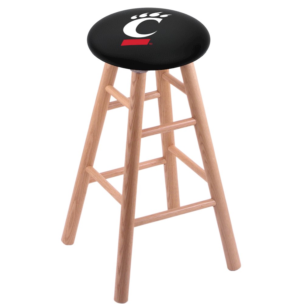 Oak Extra Tall Bar Stool in Natural Finish with Cincinnati Seat