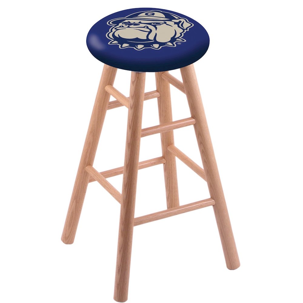 Oak Extra Tall Bar Stool in Natural Finish with Georgetown Seat