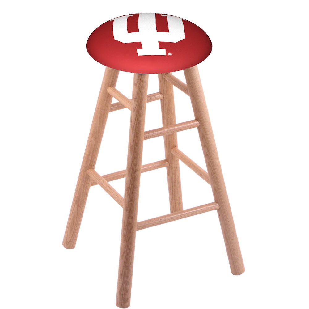 Oak Extra Tall Bar Stool in Natural Finish with Indiana Seat