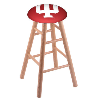Oak Extra Tall Bar Stool in Natural Finish with Indiana Seat
