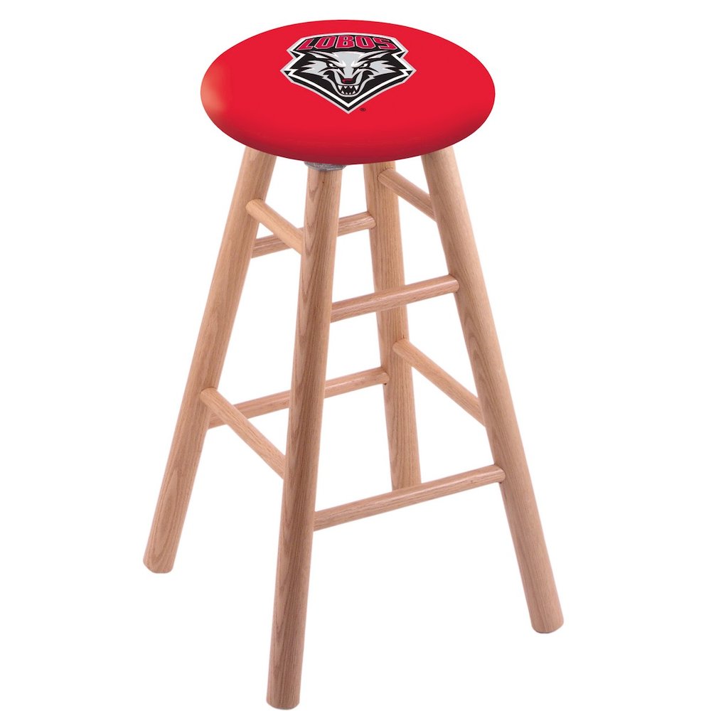 Oak Extra Tall Bar Stool in Natural Finish with New Mexico Seat
