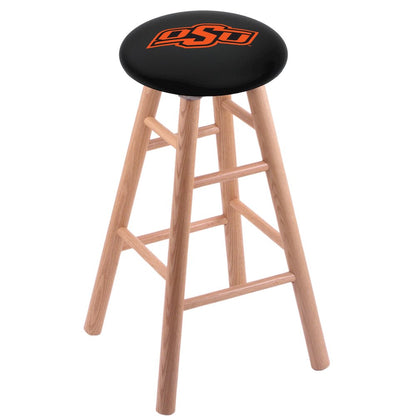 Oak Extra Tall Bar Stool in Natural Finish with Oklahoma State Seat