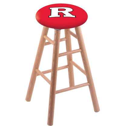 Oak Extra Tall Bar Stool in Natural Finish with Rutgers Seat