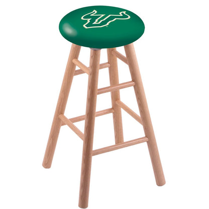 Oak Extra Tall Bar Stool in Natural Finish with South Florida Seat