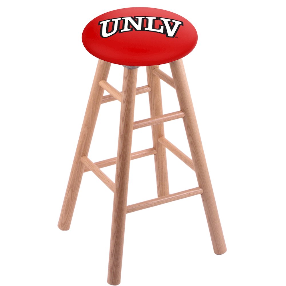 Oak Extra Tall Bar Stool in Natural Finish with UNLV Seat