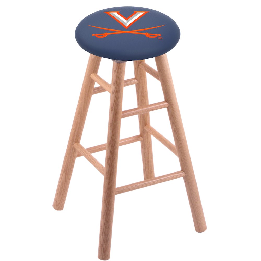 Oak Extra Tall Bar Stool in Natural Finish with Virginia Seat