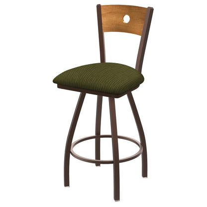 XL 830 Voltaire 36" Swivel Counter Stool with Bronze Finish, Medium Back, and Graph Parrot Seat