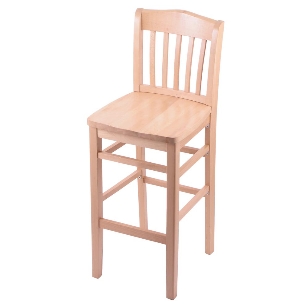 3110 25" Counter Stool with Natural Finish and a Natural Seat