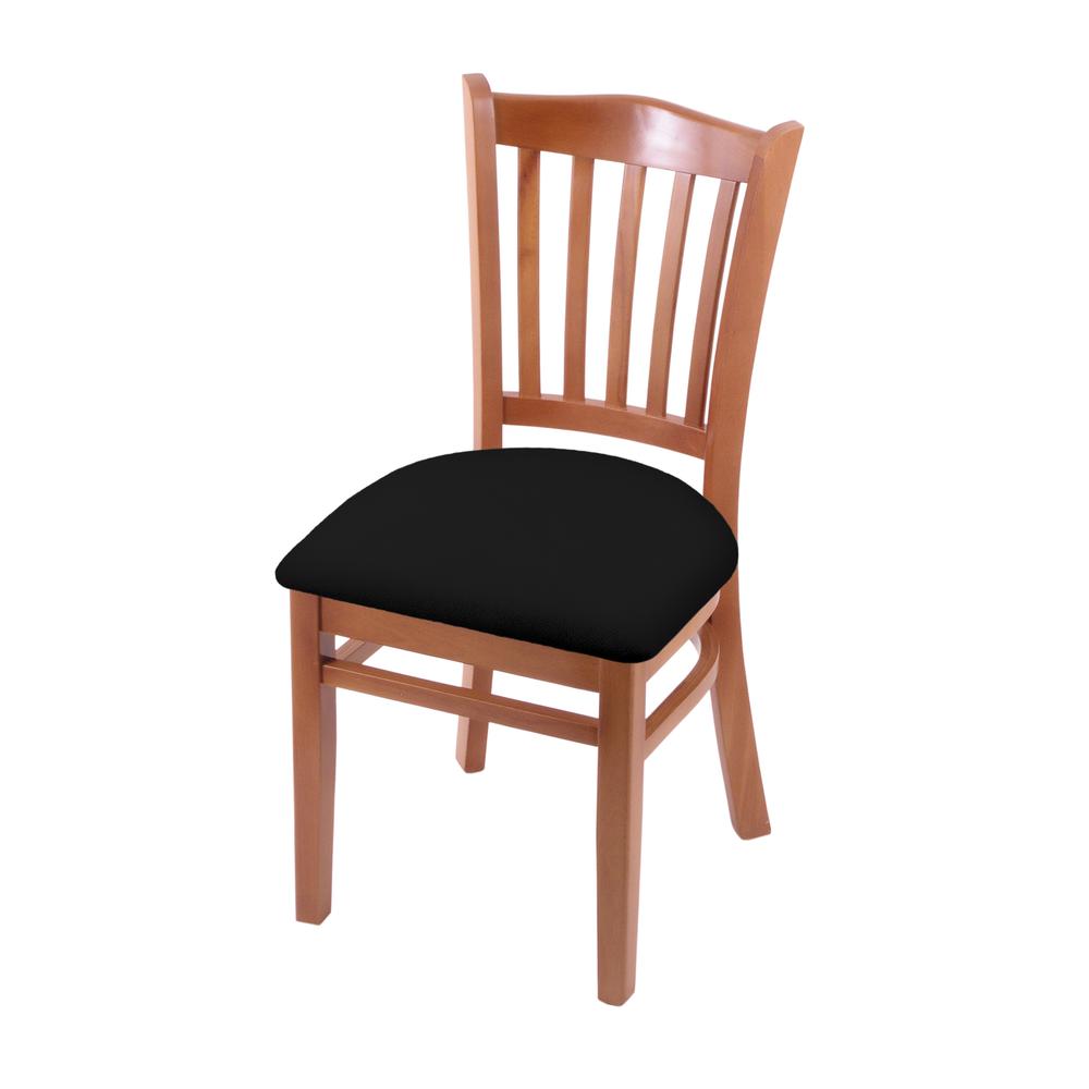 3120 18" Chair with Medium Finish and Black Vinyl Seat