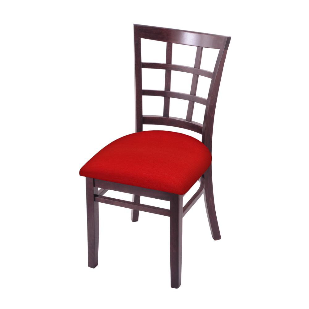 3130 18" Chair with Dark Cherry Finish and Canter Red Seat