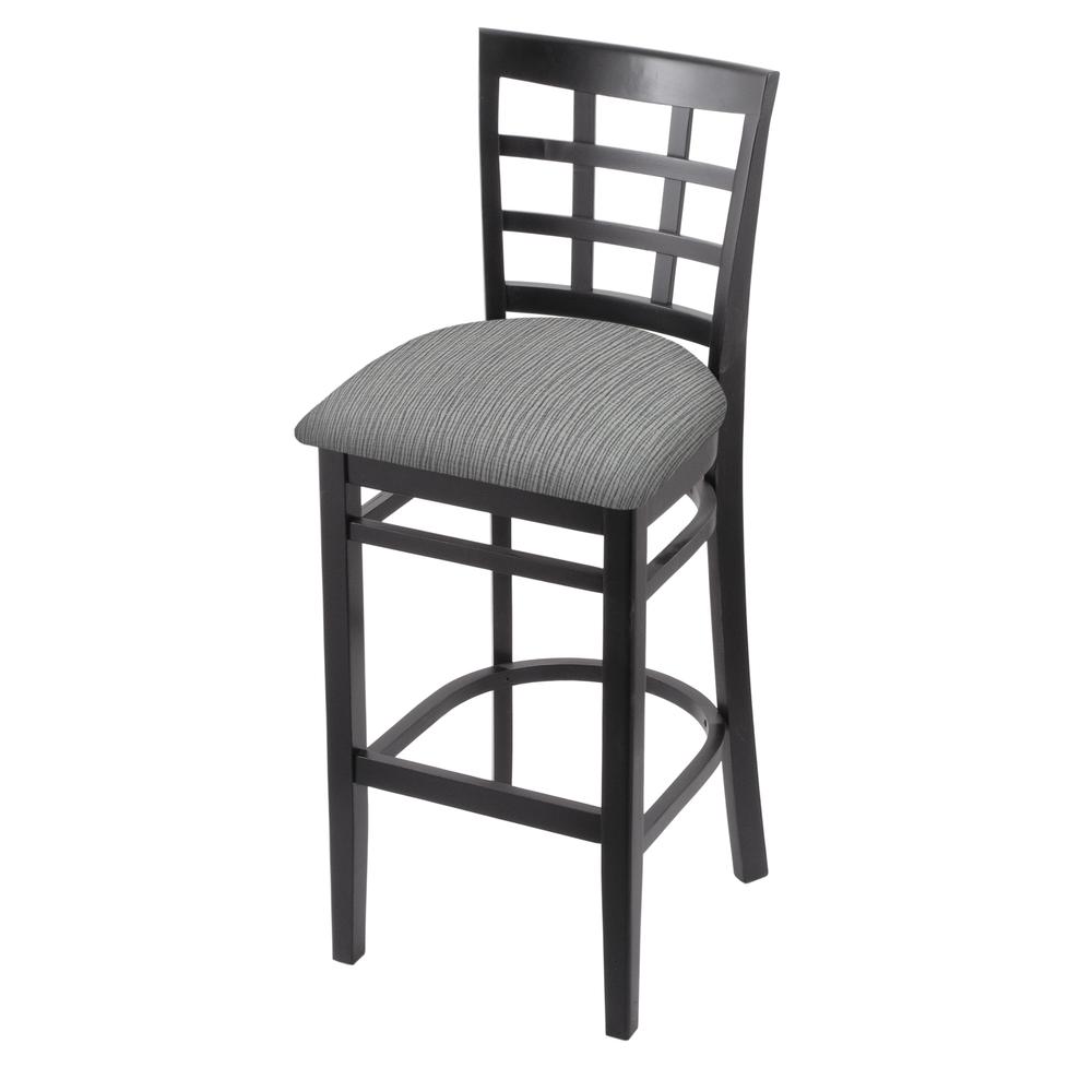 3130 25" Counter Stool with Black Finish and Graph Alpine Seat