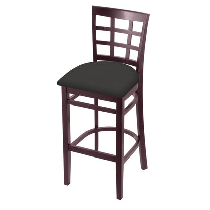 3130 25" Counter Stool with Dark Cherry Finish and Canter Iron Seat
